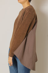 変形リブジャージーヘムチュニック