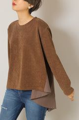 変形リブジャージーヘムチュニック