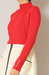 ヒートハイネック袖釦プルオーバー