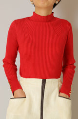 ヒートハイネック袖釦プルオーバー