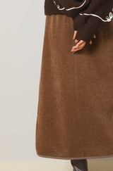 変形リブジャージースカート