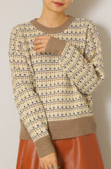 ツイード編みプルオーバー