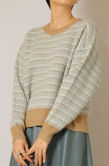 ツイード編みプルオーバー