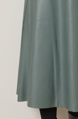 フェイクレザーフレアスカート