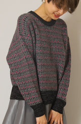 ツイード編みプルオーバー