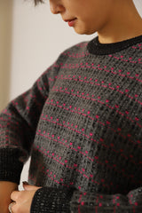 ツイード編みプルオーバー