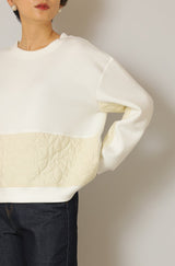 ジャージー×キルティングプルオーバー