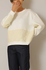 ジャージー×キルティングプルオーバー