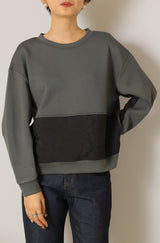 ジャージー×キルティングプルオーバー