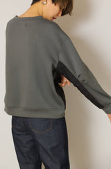 ジャージー×キルティングプルオーバー