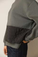 ジャージー×キルティングプルオーバー