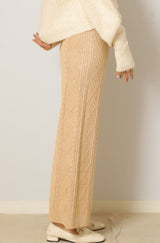 サイドケーブルニットパンツ