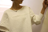 エンボス加工ショートプルオーバー