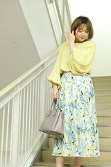花柄プリーツスカート