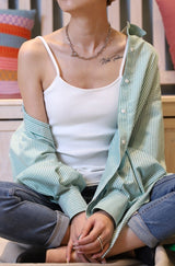 カップ付きバックレースアップキャミソール