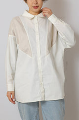 ヘリンボーン切替シャツチュニック