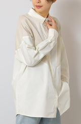 ヘリンボーン切替シャツチュニック