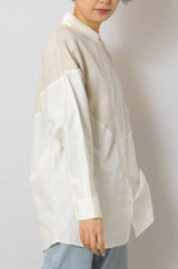 ヘリンボーン切替シャツチュニック