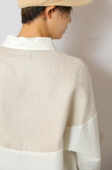 ヘリンボーン切替シャツチュニック