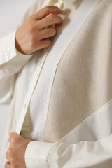 ヘリンボーン切替シャツチュニック