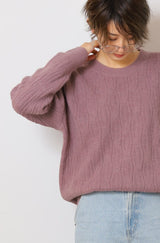 透かし柄ラメチュニックニット