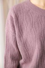 透かし柄ラメチュニックニット