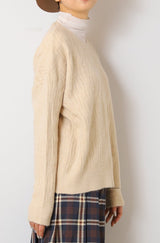 透かし柄ラメチュニックニット