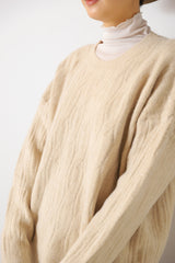 透かし柄ラメチュニックニット