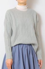 透かし柄ラメチュニックニット