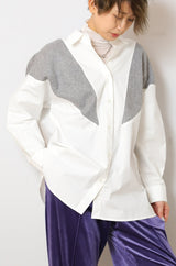 ヘリンボーン切替シャツチュニック