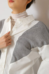 ヘリンボーン切替シャツチュニック