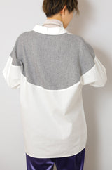 ヘリンボーン切替シャツチュニック