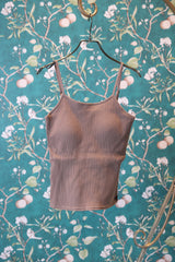 カップ付きバックレースアップキャミソール