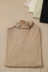 シアーシームレスタートルプルオーバー