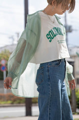 オーガンジーオーバーシャツ