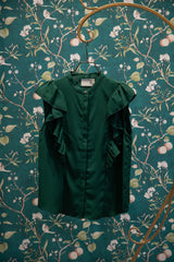 フリルショルダーブラウス