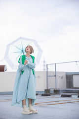 ギャザーワンピース(ストライプ)