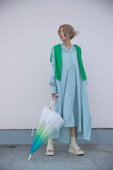 ギャザーワンピース(ストライプ)