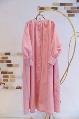 ギャザーワンピース(ストライプ)