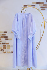 ギャザーワンピース(ストライプ)