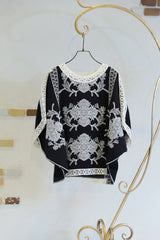 ボタニカル刺繍ドルマンブラウス