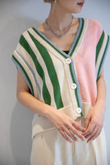 アシメストライプベスト