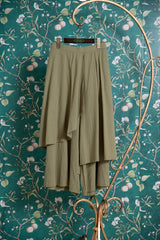 変形ヘムワイドパンツ