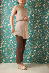 アシメスタックニットベスト