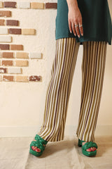 カラーストライプストレートパンツ