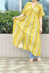 エスニック柄Vネックワンピース