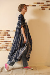 エスニック柄Vネックワンピース