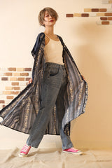 エスニック柄Vネックワンピース