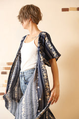 エスニック柄Vネックワンピース