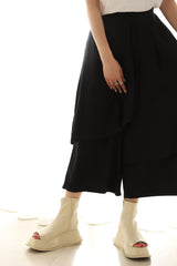 変形ヘムワイドパンツ